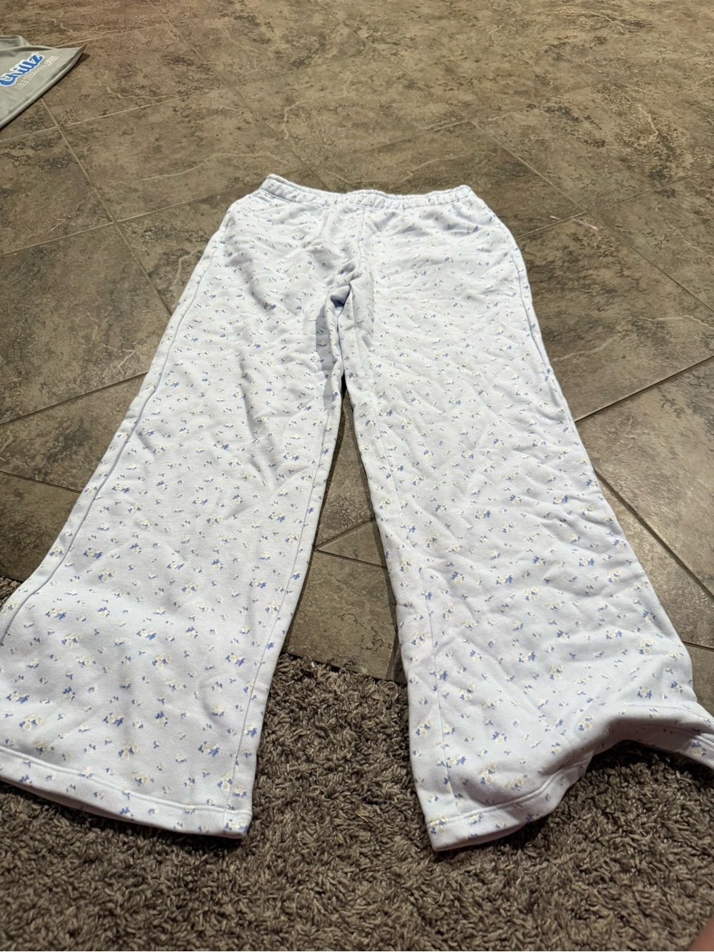 🎂NWOT Girls' Esme Everblooming Rosettes Ditsy French Terry Wide Leg Sweatpants